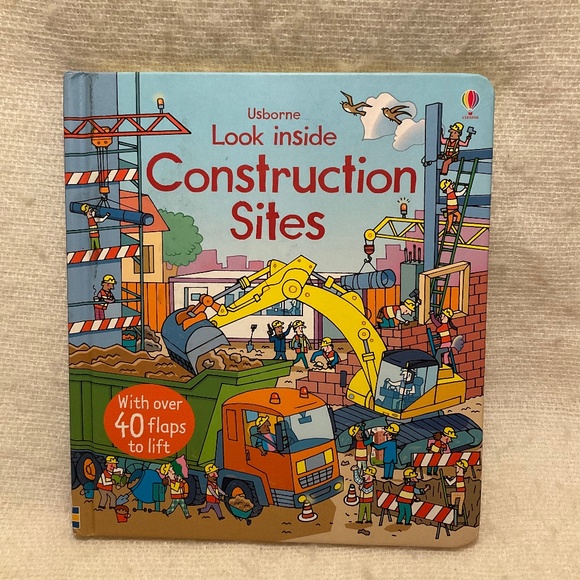 Usborne Look Inside Construction Site Book Lift A Flap - Picture 1 of 6